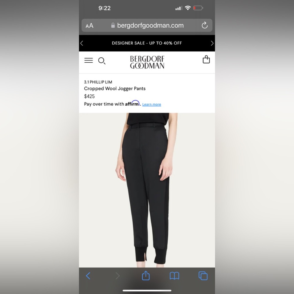 Philip Lim Black Jogger Pant
